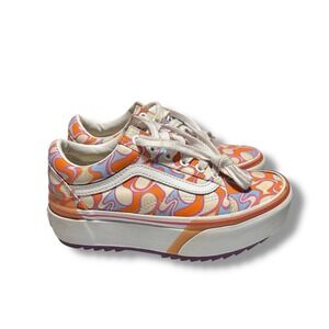 Vans Old Skool‎ Stacked Uv Ink Peace Platform Women's Shoes Size 5.5